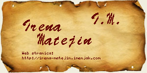 Irena Matejin vizit kartica